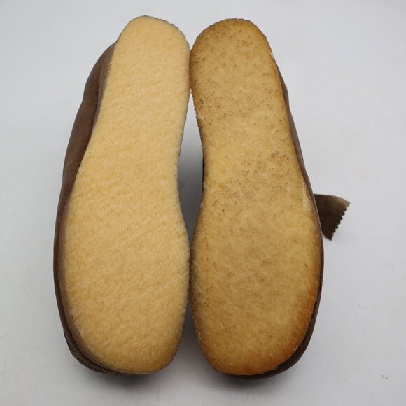 Clarks Original Wallabees Ankle Men's 10.5 Brown Leather Square Toe Tuape Suede - Picture 9 of 10